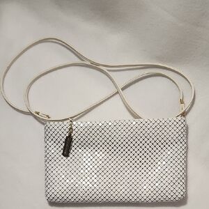 Stylish White Mesh Clutch